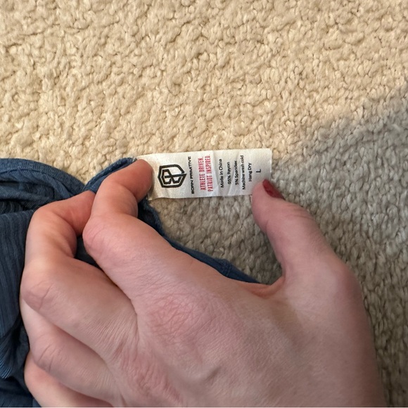 Blue Ribbed Tank Top - Picture 2 of 3